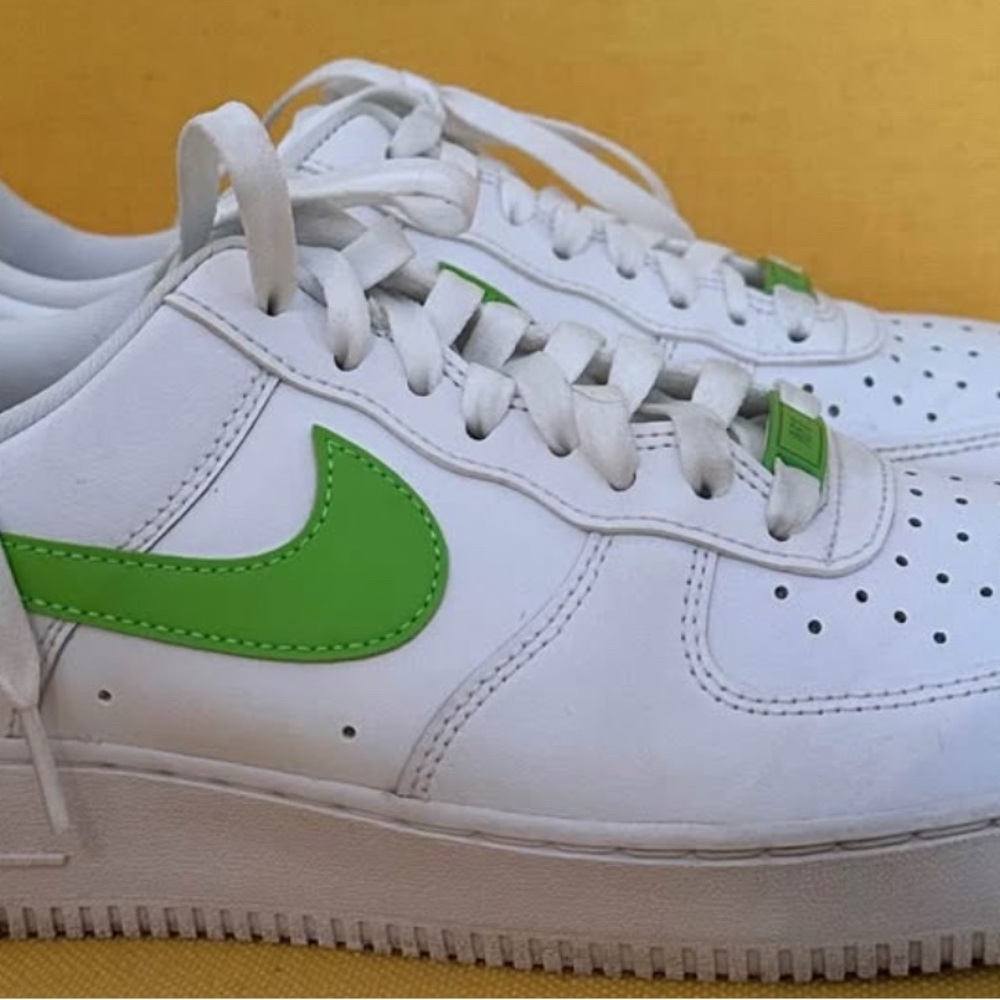 Nike Air Force 1 White with Green Accents